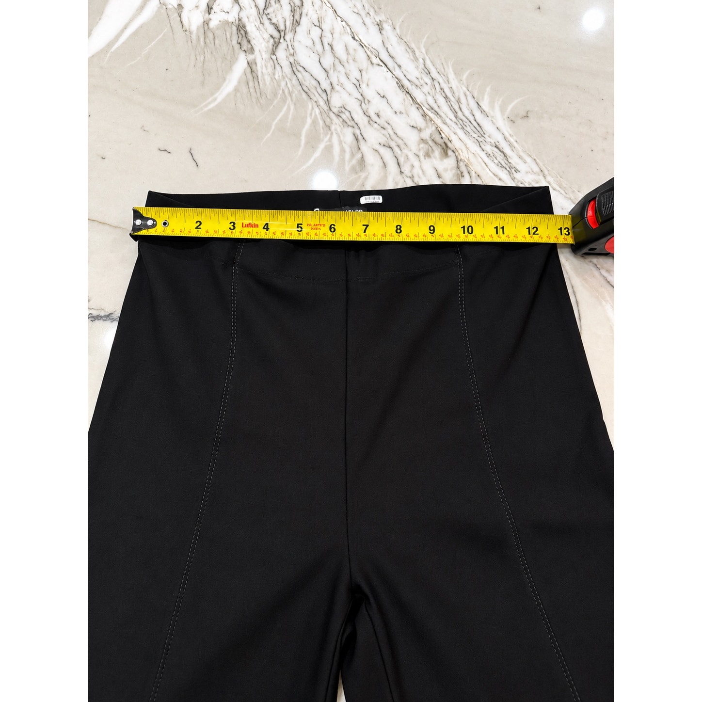 90s Minimalist Quiet Luxury Model Off Duty Franne Golde Black Flare Pull On Pant — image 6 of 8
